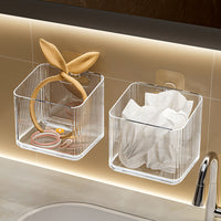 Wall-Mounted Facial Tissue Dispenser for Bathroom Vanity, Disposable Cotton Soft Towel Storage Box