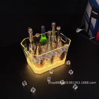 LED Acrylic Champagne Beer Ice Bucket for Bar KTV Nightclub Cocktails