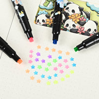 Star-Shaped Highlighter Pen Set for Students - Quick Dry, Large Capacity, 6 Colors