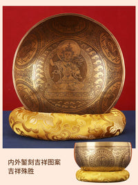 Manjushri Buddha Singing Bowl Set for Sound Therapy and Meditation