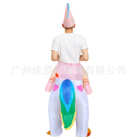 Inflatable Rainbow Unicorn Pegasus Costume for Halloween & Parties