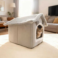 Pet Cave Bed for Cats and Small Dogs, Enclosed Warm House, Removable and Washable, All Seasons
