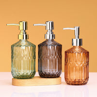 400ml Glass Pump Bottle for Hand Soap, Shampoo, and Lotion - Refillable Dispenser for Bathroom and Kitchen