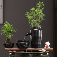 Ceramic Water Feature Fish Tank Filter with Waterfall and Circulating Water for Aquascaping