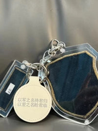 Military ID Tag Holder Keychain Set with PU Leather Cover, Gift for Girlfriend