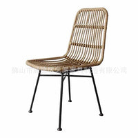 Modern Woven Rattan Dining Chair for Outdoor Patio and Balcony