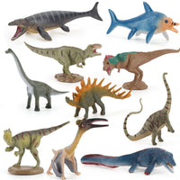 Miniature Jurassic Dinosaur Figures Set - Realistic Feathered Tail Dragon, Stegosaurus, Brontosaurus, Pterodactyl Models for Kids