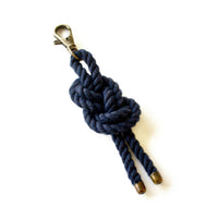 Nautical Rope Knot Keychain with Lobster Clasp, Cotton Woven Pendant for Bags and Keys