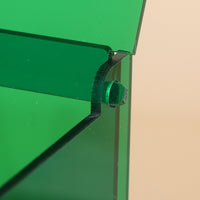 Green Acrylic Ballot Box with Lock for Elections, Weddings, Parties, Donations, Postcards, Blessings, High Transparency