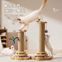 Sisal Cat Scratching Post with Teasing Toy and Climbing Frame