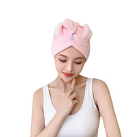 Coral Fleece Quick Dry Hair Towel Wrap for Adults and Kids
