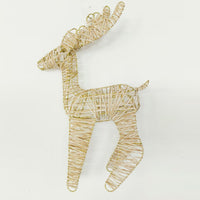 Christmas Reindeer Scene Ornament with LED Lights, Desktop Window Display Decoration