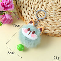 Plush Lucky Cat Charm with Bell for Bags and Accessories