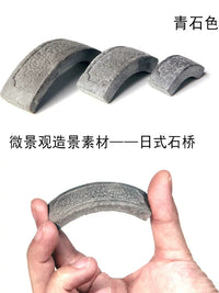 Miniature Japanese Zen Garden Stone Bridge Set for Micro Landscape Bonsai Decor