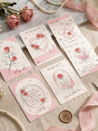 French Rose Irregular Greeting Cards for Valentine's Day, Weddings, and Special Occasions