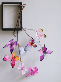 Artificial Butterfly Orchid Branch Wall Decor with Photo Frame