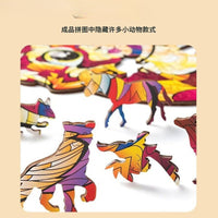Irregular Wooden Jigsaw Puzzle for Adults and Kids, Stress Relief Brain Teaser Toy