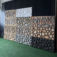 Lightweight PU Faux Pebble Stone Wall Panels for Villa Exterior and Garden Landscaping