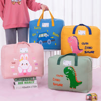 Cartoon Oxford Cloth Quilt Storage Bag for Kids, Travel Organizer for Kindergarten and Primary School Students