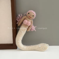 Handmade Felt White Mermaid Doll Keychain Car Charm Gift