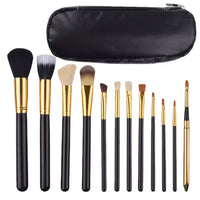 Portable Makeup Brush Set with Storage Bag - Eyeshadow, Powder, Blush, Concealer, Eyebrow Brushes