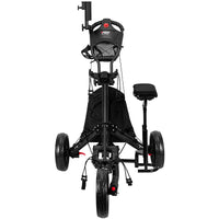 PGM Golf Push Cart with Seat and Cooler Bag, Foldable 3-Wheel Trolley for Juniors and Adults