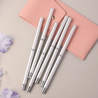 Dual-Ended Metal Nail Art Brush Set with Storage Bag for Builder Gel, Liner, and Painting