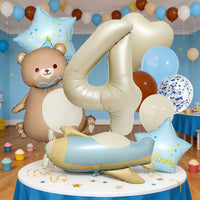 Matte Cake Bear Balloon Set for Birthday Party Decorations and Photo Props