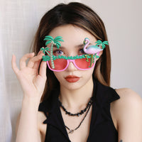 Hawaiian Beach Tropical Flamingo Party Glasses