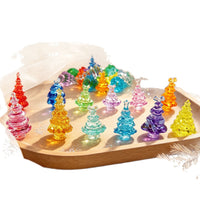Mini Candy Color Acrylic Christmas Tree Ornaments for Desktop Decoration and DIY Crafts