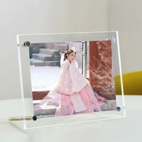 Acrylic Photo Frame with Standoffs for Desktop Display
