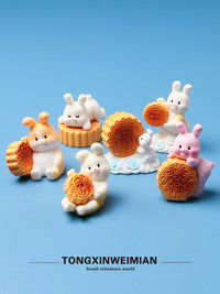 Cute Rabbit Blind Bag Figurines & Miniature Ornaments for Desk Decor and Micro Landscapes