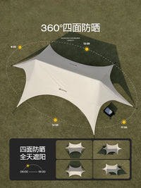 SOYON Quick-Open Black Glue Tarp Tent Outdoor Camping Set with Table and Chairs