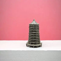 Brass Pagoda Miniature Ancient Chinese Architecture Model for Landscape Decor