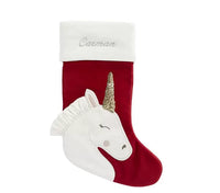 Personalized Velvet Christmas Stocking with Lambswool Applique