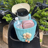 Electric Bicycle Front/Rear Storage Basket with Sunflowers