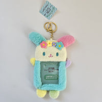 Cute Floral Bunny Plush Keychain Card Holder Coin Purse