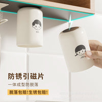 Magnetic Toothbrush Holder with Inverted Cups and Toothpaste Dispenser for Bathroom Wall Mount