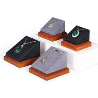 Solid Wood Microfiber Necklace and Pendant Display Stand