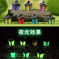 Luminous Lantern Micro Landscape Ornament for Succulent Planters and DIY Gardening