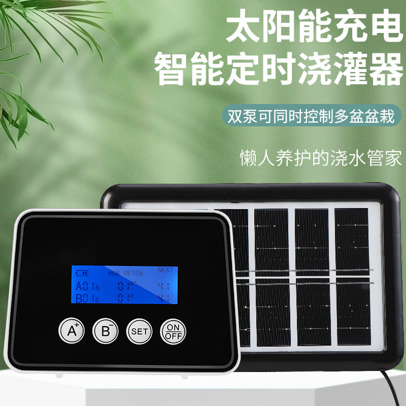 Solar-Powered Smart Drip Irrigation System with Adjustable Drippers for Potted Plants