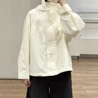 Women's Windproof Stand-Collar Jacket with Hood Casual Loose Short Coat