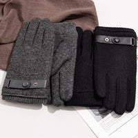 Men's Wool Cashmere Warm Cycling Gloves with Separate Fingers for Autumn/Winter