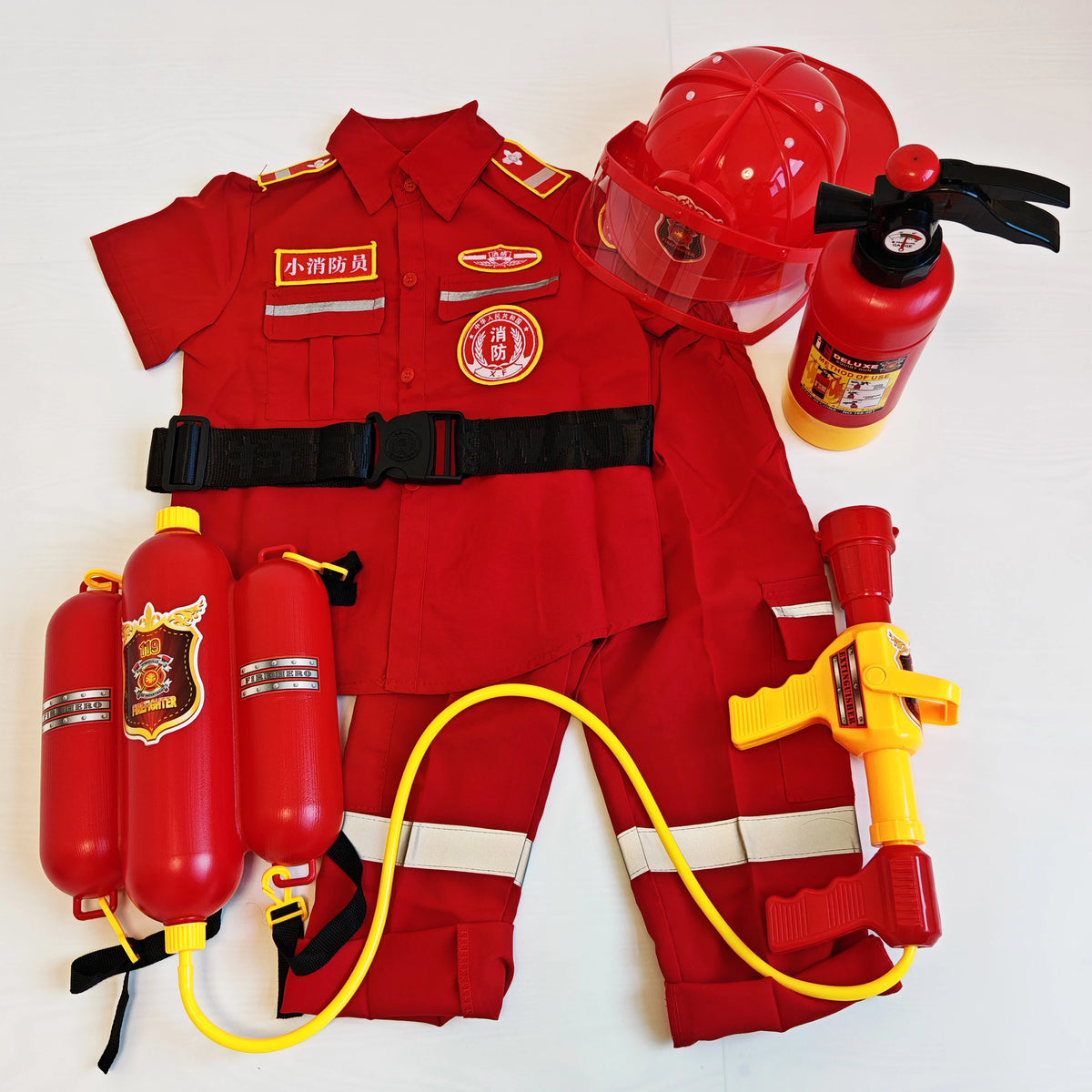 Kids' Firefighter Role Play Costume Set with Accessories