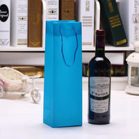 Jelly Color PP Plastic Waterproof Wine Bottle Gift Bag with Handle for Single or Double Bottles