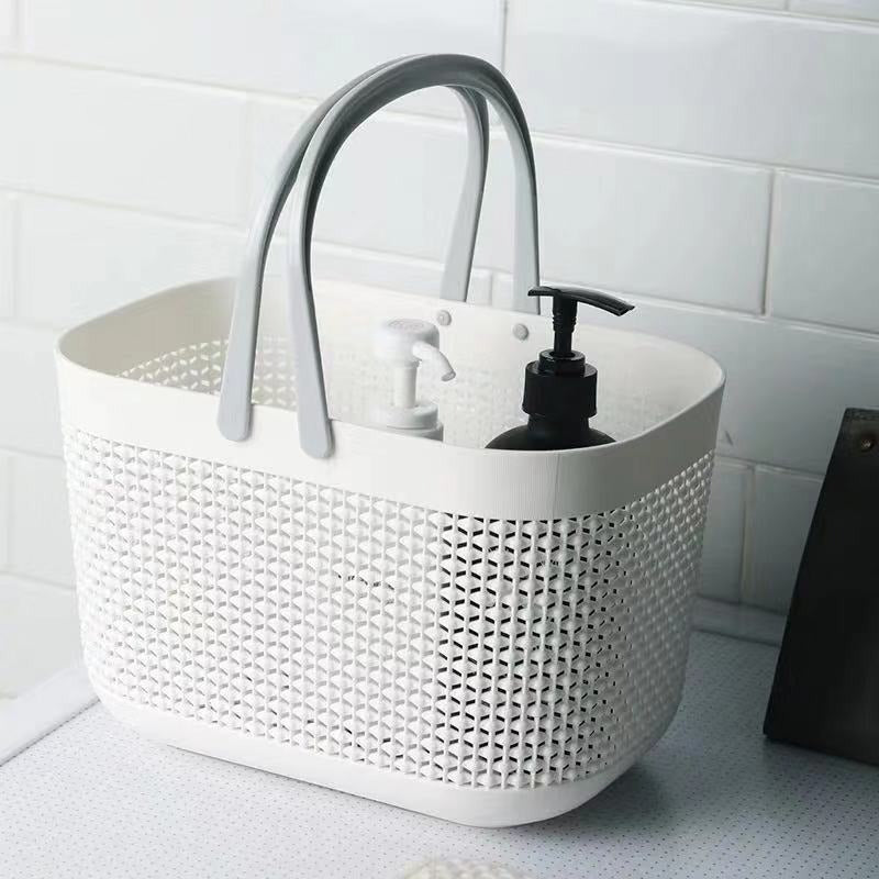 Portable Thickened Plastic Storage Basket for Bathroom and Home