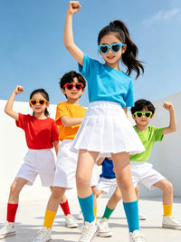 Kids' Colorful T-Shirt Set for School Events & Performances, Parent-Child Matching Outfits