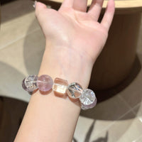 Teo Mo Natural White Crystal and Amethyst Bracelet