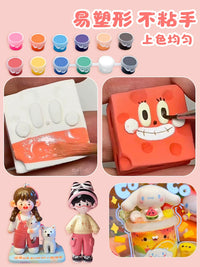 Air Dry Clay DIY Kit for Kids, Non-Toxic Modeling Clay Set with Tools and Accessories, No-Bake Craft for Sculpting and Art Projects