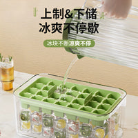 Household Ice Cube Tray with Storage Box, Easy Release Food-Grade Quick-Freeze Ice Mold for Home Use